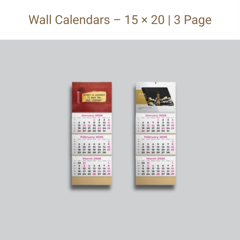 Picture of Maplitho Wall Calendar – 15×20 in – Full Page – 3 Pages