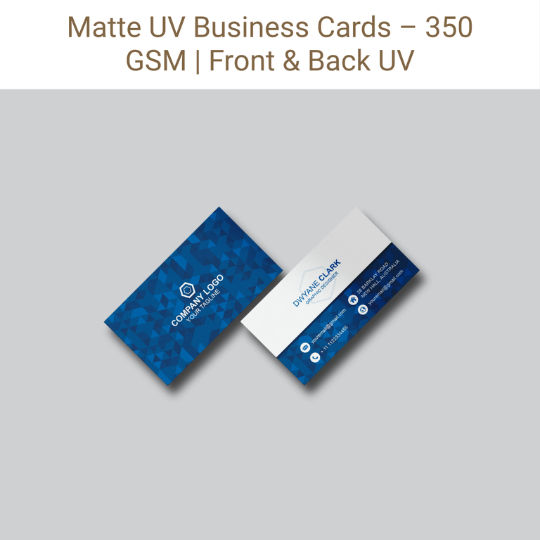 Picture of Matt UV Card – 350 GSM – Front & Back – UV