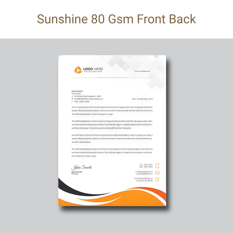 Picture of Sunshine Paper – 80 GSM – Front & Back