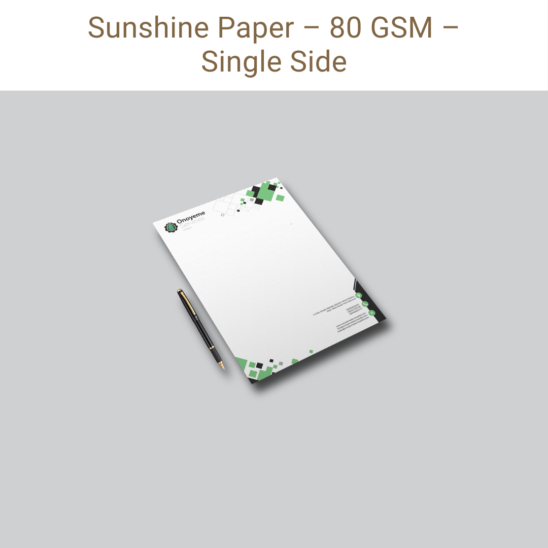 Picture of Sunshine Paper – 80 GSM – Single Side – Qty 2000